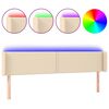 vidaXL Čelo postele s LED kr&eacute;mov&eacute; 183x16x78/88 cm l&aacute;tka