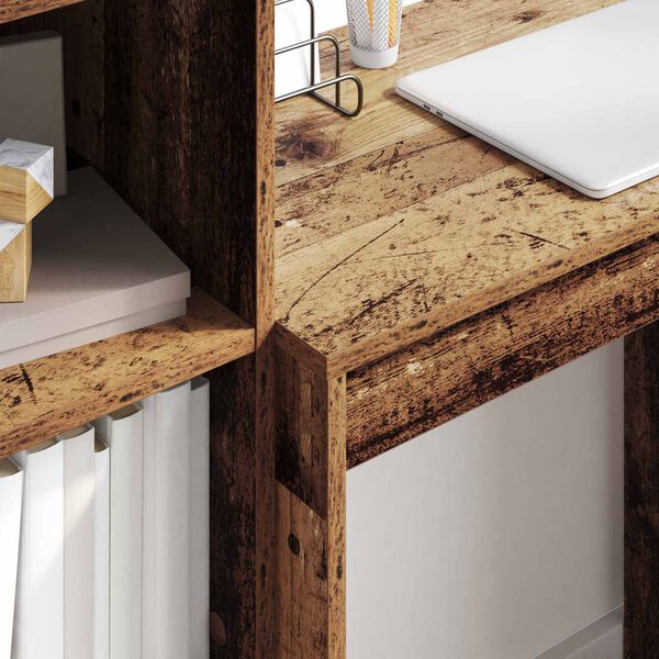 vidaXL Stôl so zásuvkou 2 pcs Staré drevo