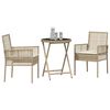 vidaXL Záhradný bistro set 3 pcs Béžová polyratan