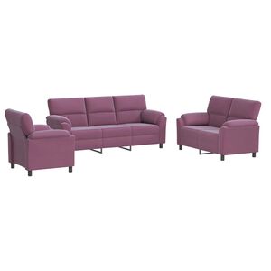 vidaXL Sada pohoviek 3 pcs Fialov&aacute; Zamat
