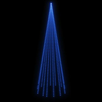 vidaXL Vianočný stromček na tyč 732 modrých LED 500 cm