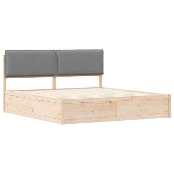 vidaXL R&aacute;m postele s čal&uacute;nen&yacute;m čelom Svetlosiv&aacute; 200 x 200 cm