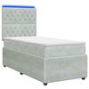 vidaXL LED boxspring posteľ s matracom Svetlosiv&aacute; 90 x 190 cm Zamat