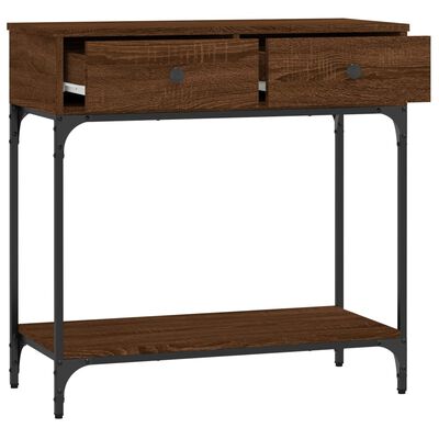 vidaXL Konzolový stolík hnedý dub 75 x 34,5 x 75 cm kompozitné drevo