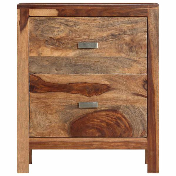 vidaXL Nočn&yacute; stol&iacute;k s 2 z&aacute;suvkami, dreven&yacute; mas&iacute;v ak&aacute;cia