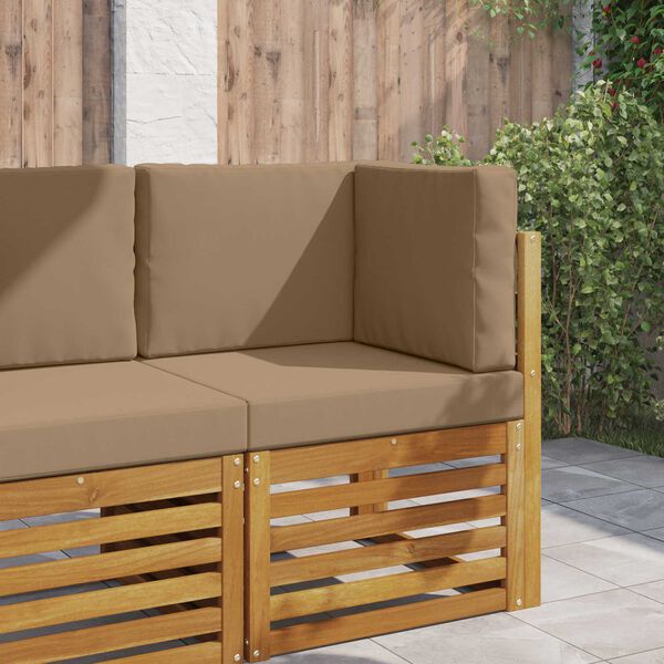 vidaXL Vank&uacute;&scaron; na vonkaj&scaron;iu pohovku 3 pcs Sivohned&aacute; Polyester