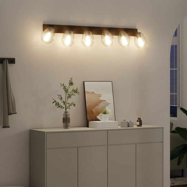 vidaXL Stropné bodové svetlo Čierna 110.5 x 13 x 26 cm Sklo a kov