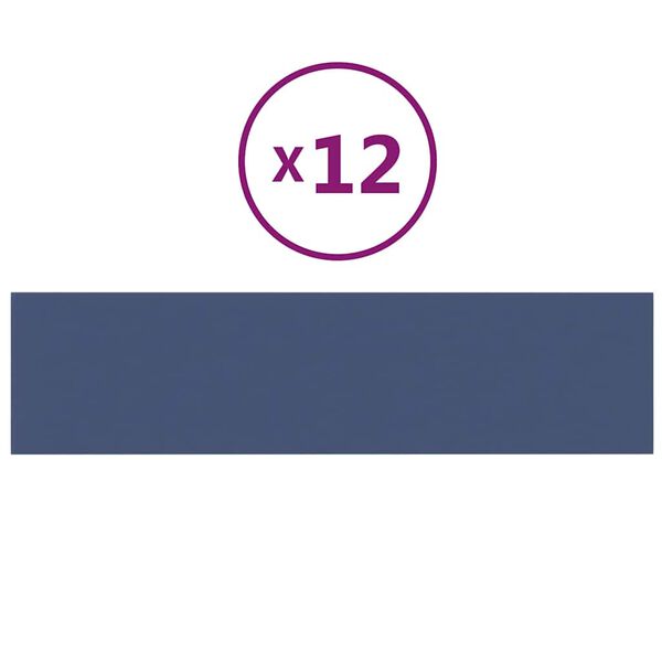 vidaXL Nástenné panely 12 ks modré 60x15 cm látkové 1,08 m²