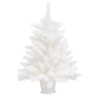 vidaXL Osvetlený umelý vianočný stromček, biely 65 cm