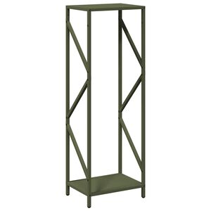 vidaXL stojan na palivové drevo olivovo zelená 34x25x100 cm