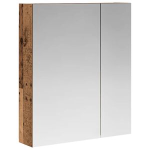 vidaXL K&uacute;peľňov&aacute; zrkadlov&aacute; skrinka Star&eacute; drevo 60 x 14,5 x 70 cm