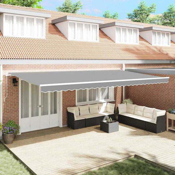 vidaXL Markíza Biela 6 × 3,5 m Kov