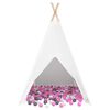 vidaXL Teepee stan Biela 120 x 120 x 150 cm Tkanina a plast