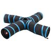 vidaXL Mačac&iacute; tunel 4-cestn&yacute; čierno-modr&yacute; 25 cm polyester