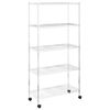 vidaXL Reg&aacute;l s 5 policami na kolieskach 75x35x155 cm chr&oacute;mov&yacute; 250 kg