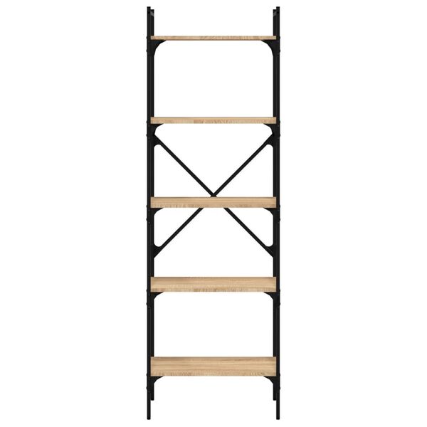 vidaXL Knižnica 5-poschodová dub sonoma 56x31,5x174cm kompozitné drevo