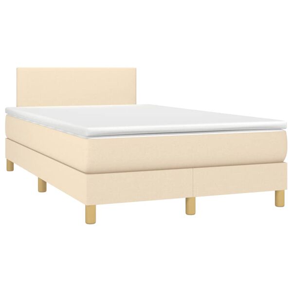 vidaXL Boxspring posteľ s matracom kr&eacute;mov&aacute; 120x190 cm l&aacute;tka