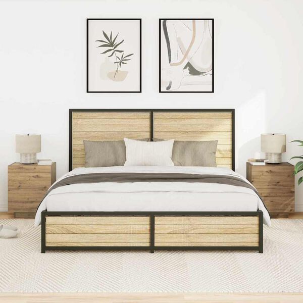 vidaXL Nočn&yacute; stol&iacute;k so z&aacute;suvkou 2 pcs Remeseln&yacute; dub 45 x 40 x 55 cm