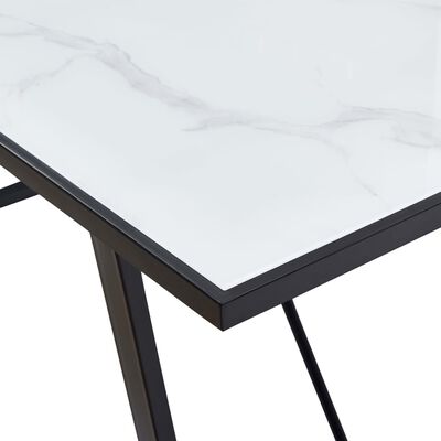 vidaXL Jedálenský stôl, biely 160x80x75 cm, tvrdené sklo