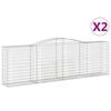 vidaXL Obl&uacute;kov&eacute; gabionov&eacute; ko&scaron;e 2 ks 400x50x120/140 cm pozink. železo