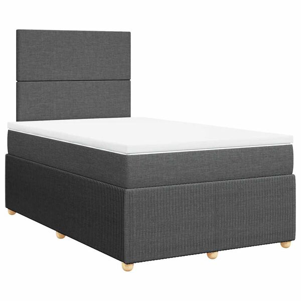 vidaXL Boxspring posteľ s matracom tmavosiv&yacute; 120x200 cm l&aacute;tka