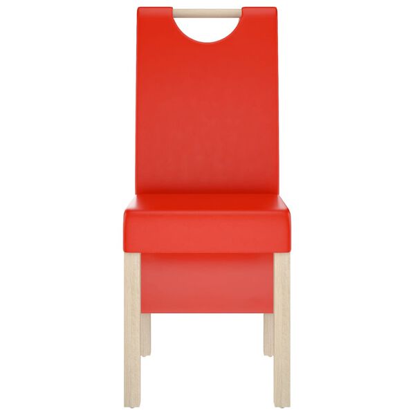 vidaXL Jed&aacute;lensk&eacute; stoličky 4 ks červen&eacute; umel&aacute; koža