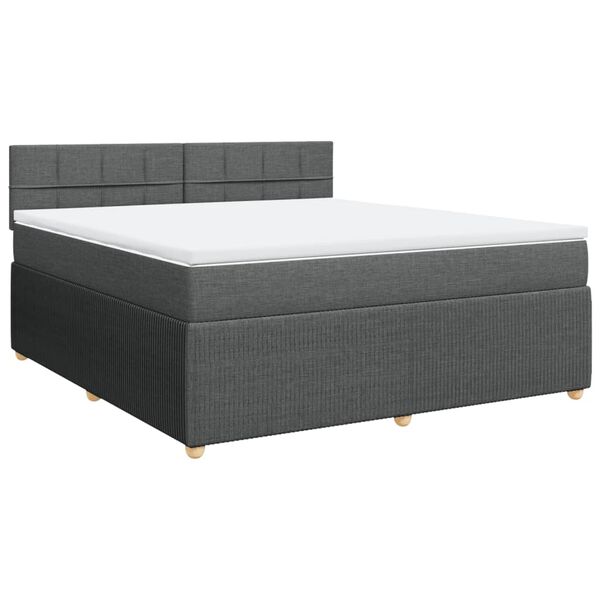 vidaXL Boxspring posteľ s matracom tmavosiv&aacute; 180x200 cm l&aacute;tka