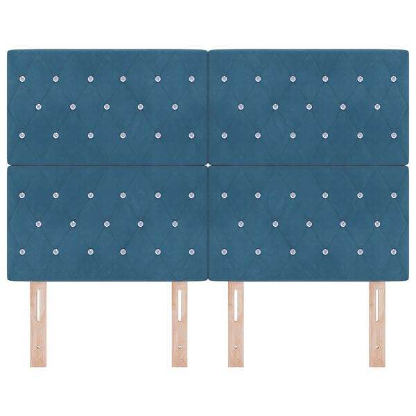 vidaXL Zadn&eacute; čelo s čelnou doskou Tmavomodr&aacute; 160 cm Umel&aacute; koža