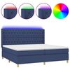vidaXL Posteľ boxsping s matracom a LED modr&aacute; 200x200 cm l&aacute;tka