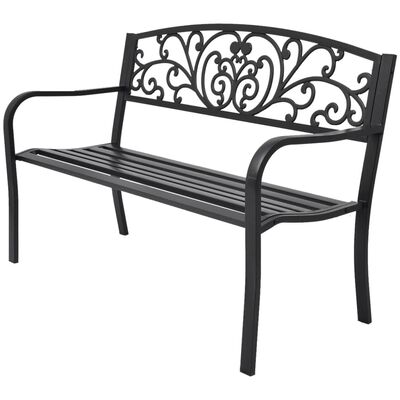 vidaXL Záhradná lavička 127 cm, liatina, čierna