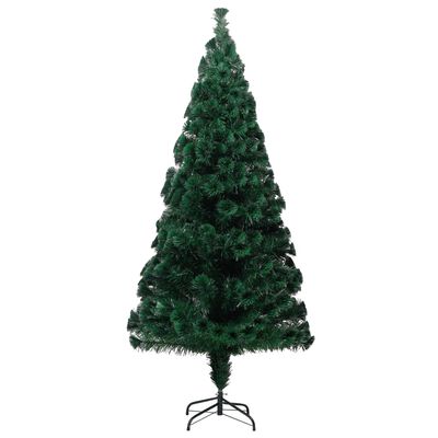 vidaXL Umelý vianočný stromček+stojan, zelený 240 cm, optické vlákno