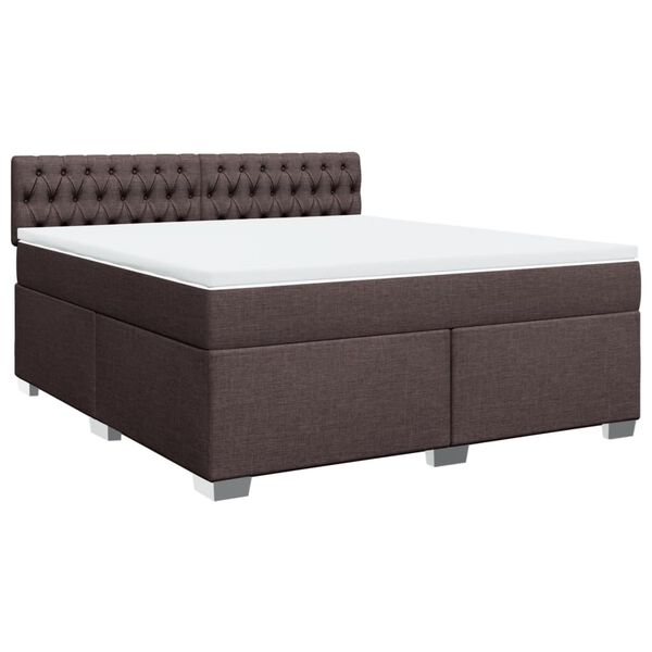 vidaXL Boxspring posteľ s matracom tmavohned&aacute; 180x200 cm l&aacute;tka