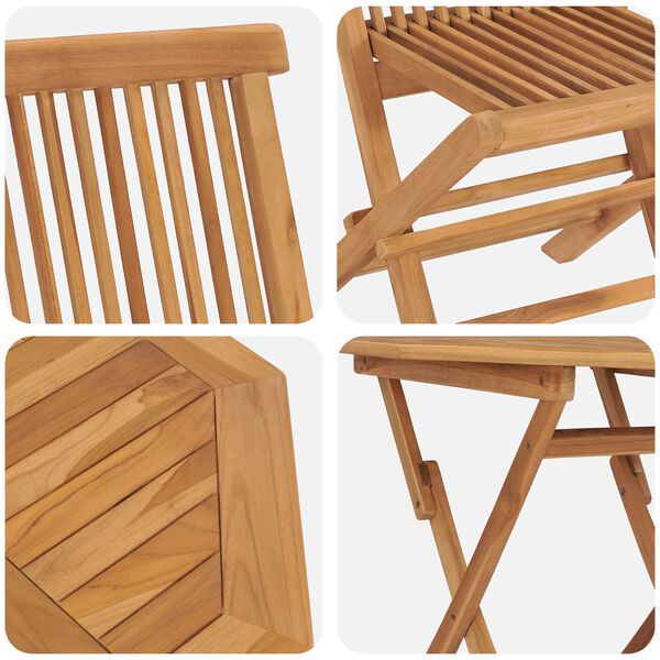 vidaXL Záhradný jedálenský set 3 pcs Hnedá Tíkový masív