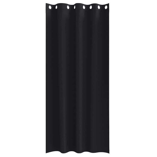 vidaXL Z&aacute;clony na zatemnenie s kr&uacute;žkami 2 pcs Čierna 260 x 140 cm