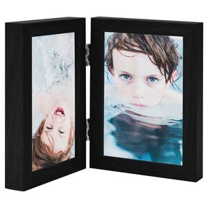 vidaXL Dvojit&yacute; fotor&aacute;mik kol&aacute;žov&yacute; čierny 2x(10x15 cm)