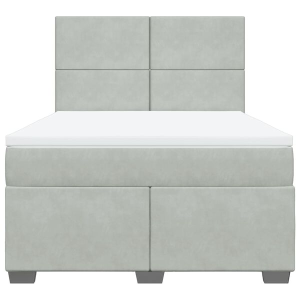vidaXL Posteľn&yacute; r&aacute;m boxsping s matracom bledosiv&yacute; 140x200 cm zamat