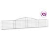 vidaXL Obl&uacute;kov&yacute; gabionov&yacute; k&ocirc;&scaron; 9 ks 400x30x60/80 cm pozinkovan&eacute; železo