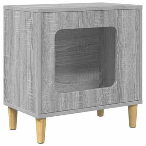 vidaXL Mačka Dom Siv&yacute; Sonoma 51 x 30 x 52 cm Kompozitn&eacute; drevo
