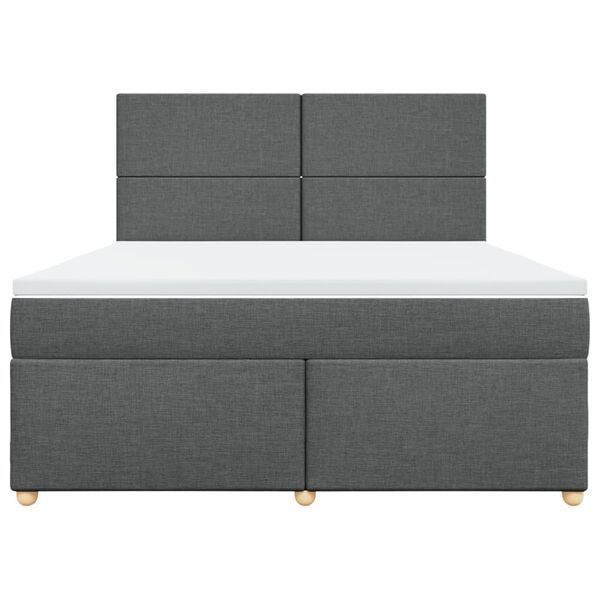 vidaXL Boxspring posteľ s matracom tmavosivá 180x200 cm látka