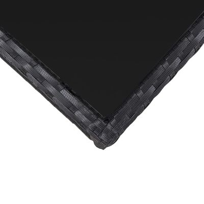 vidaXL 3-dielna bistro súprava s vankúšmi čierna polyratanová