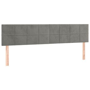 vidaXL Čel&aacute; postel&iacute; svetlosiv&eacute; 200x5x78/88 cm zamatov&eacute;