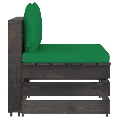 vidaXL 4-dielna sedacia súprava s podložkami, sivá, impregnované drevo