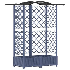 vidaXL Vyv&yacute;&scaron;en&yacute; z&aacute;hon s mriežkou a strechou Siv&aacute; 124 x 40 x 123 cm PP