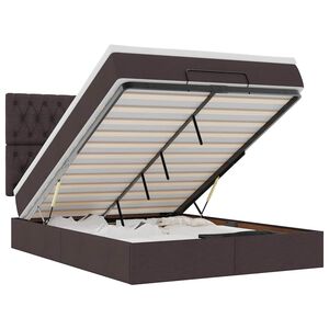 VidaXL Osmansk&aacute; posteľ s matracom a LED di&oacute;dami tmavohned&aacute; l&aacute;tka