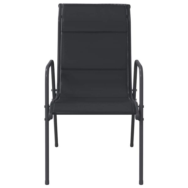 vidaXL Z&aacute;hradn&eacute; stoličky 4 ks oceľ a textil&eacute;n čierne