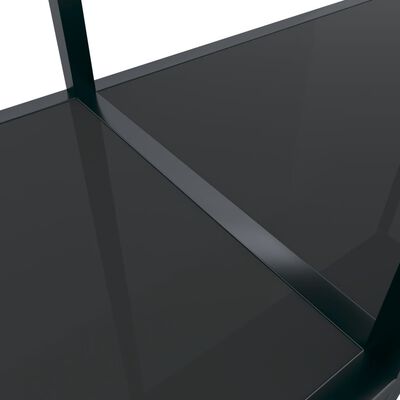 vidaXL Konzolový stolík čierny 180x35x75,5 cm tvrdené sklo
