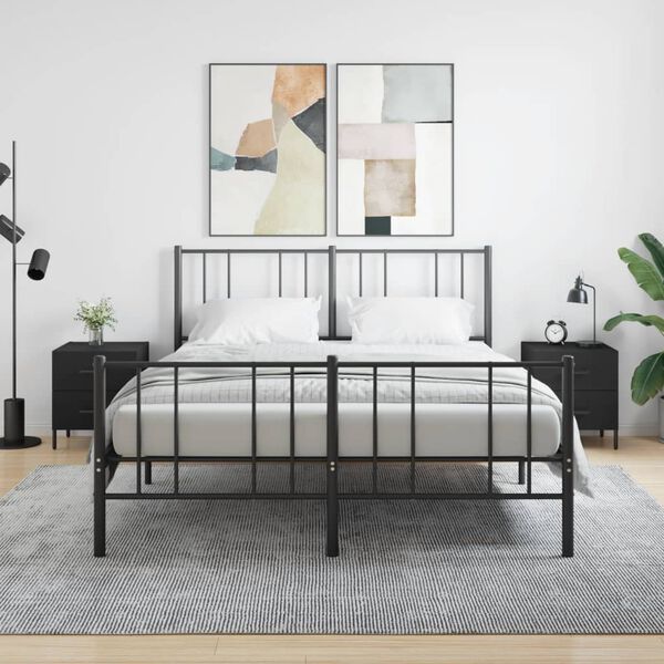 vidaXL Nočn&eacute; stol&iacute;ky 2 ks čierne 40x35x47,5 cm kompozitn&eacute; drevo