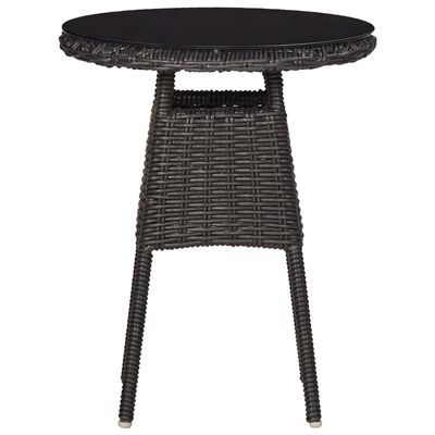 vidaXL Záhradné stoličky s čajovým stolíkom 2 ks polyratanové čierne