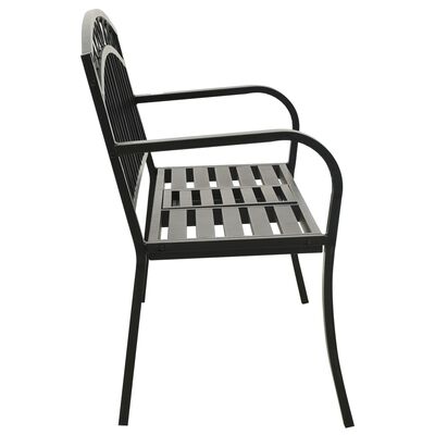 vidaXL Záhradná lavička so stolíkom 125 cm oceľ čierna