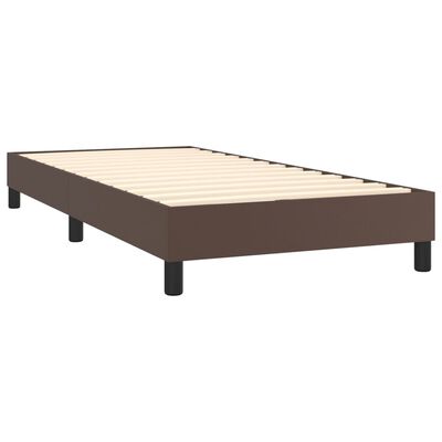 vidaXL Boxspring posteľ s matracom hnedá 90x200 cm umelá koža